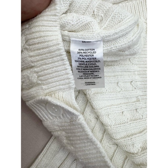 BP Cardigan Sweater Womens Size XS Ivory Cropped Cable Knit Button-Front - Picture 7 of 8